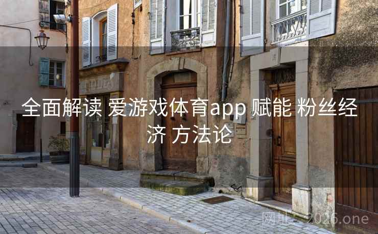 全面解读 爱游戏体育app 赋能 粉丝经济 方法论