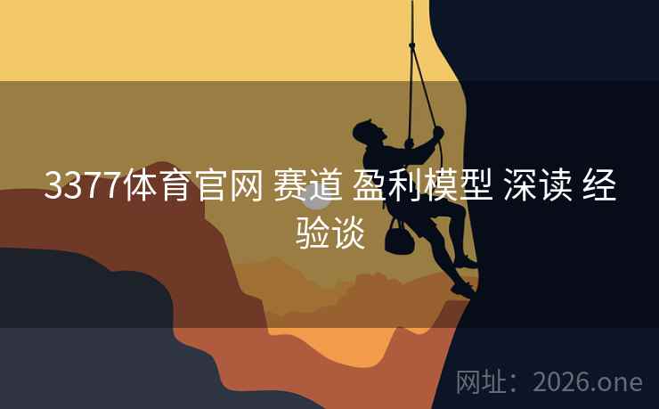 3377体育官网 赛道 盈利模型 深读 经验谈