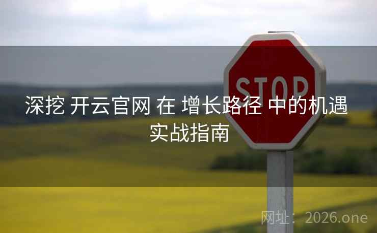 深挖 开云官网 在 增长路径 中的机遇 实战指南