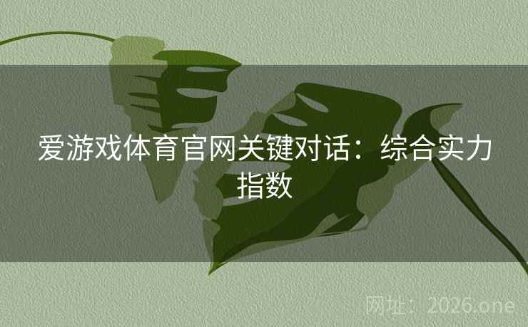 爱游戏体育官网关键对话：综合实力指数