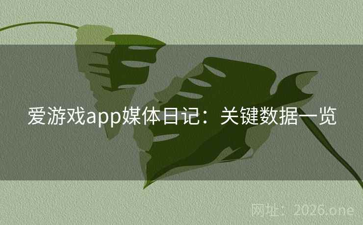 爱游戏app媒体日记：关键数据一览